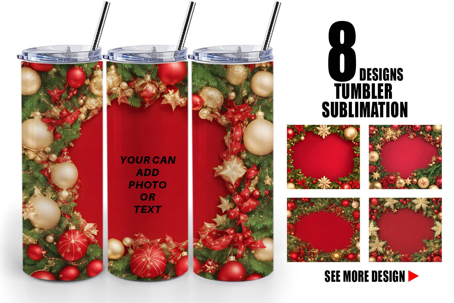 L.V. Christmas Tumbler Wrap - Sublimation Transfer