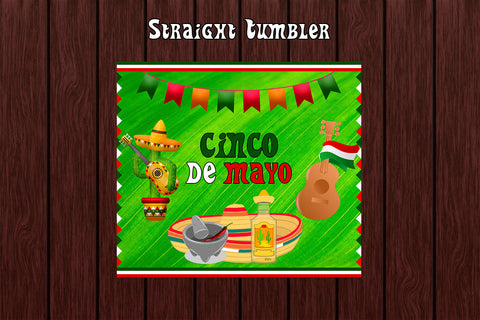 Tumbler Wrap Template 20oz 5 de Mayo Green Sublimation Design Subli Store 