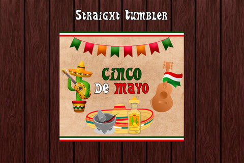 Tumbler Wrap Template 20oz 5 de Mayo Sublimation Design Subli Store 