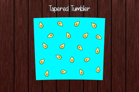 Tumbler Wrap Template 20oz Avocado Blue Background Sublimation Design Subli Store 