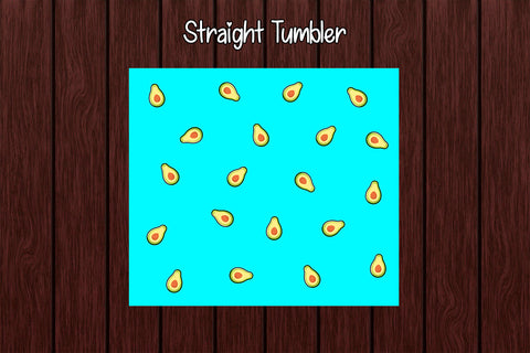 Tumbler Wrap Template 20oz Avocado Blue Background Sublimation Design Subli Store 
