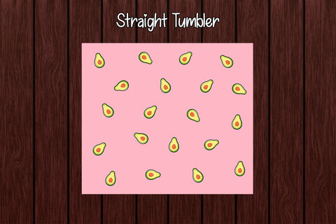 Tumbler Wrap Template 20oz Avocado Pink Background Sublimation Design Subli Store 