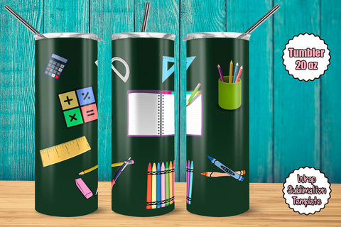 Tumbler Wrap Template 20oz Back to School Sublimation Design Subli Store 