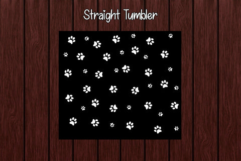 Tumbler Wrap Template 20oz Black and White Paws Sublimation Design Subli Store 