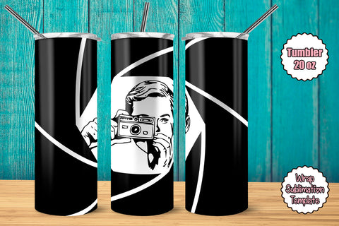 Tumbler Wrap Template 20oz Camera Flash Sublimation Design Subli Store 