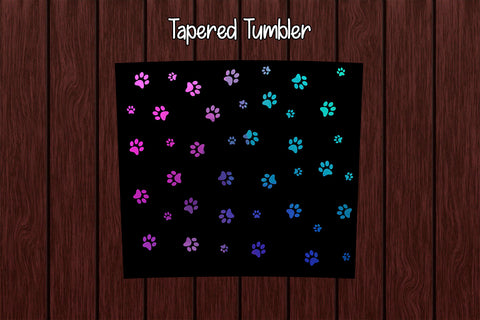 Tumbler Wrap Template 20oz Colorful Paws Sublimation Design Subli Store 