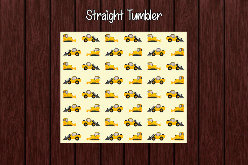 Tumbler Wrap Template 20oz Construction Machines - So Fontsy