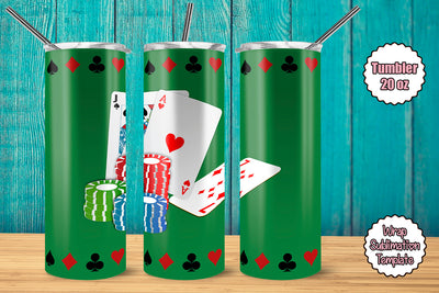 Tumbler Wrap Template 20oz Game of Poker Sublimation Design Subli Store 