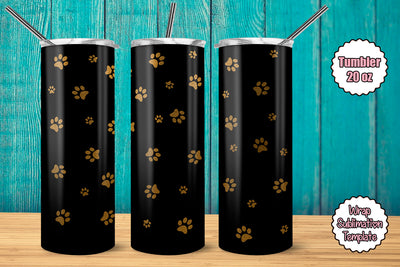 Tumbler Wrap Template 20oz Golden Paws Sublimation Design Subli Store 