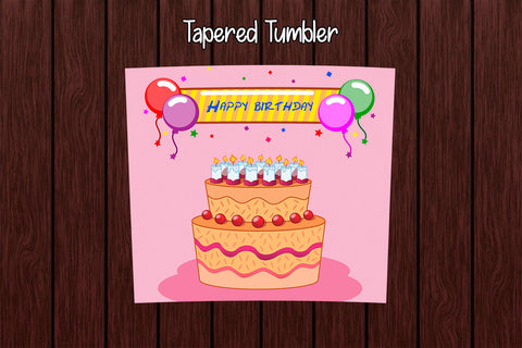 Tumbler Wrap Template 20oz Happy Birthday Cake Sublimation Design Subli Store 