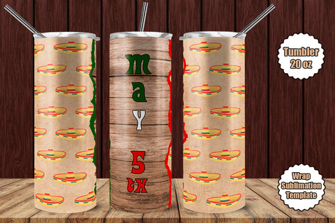 Tumbler Wrap Template 20oz Hat May 5th Sublimation Design Subli Store 