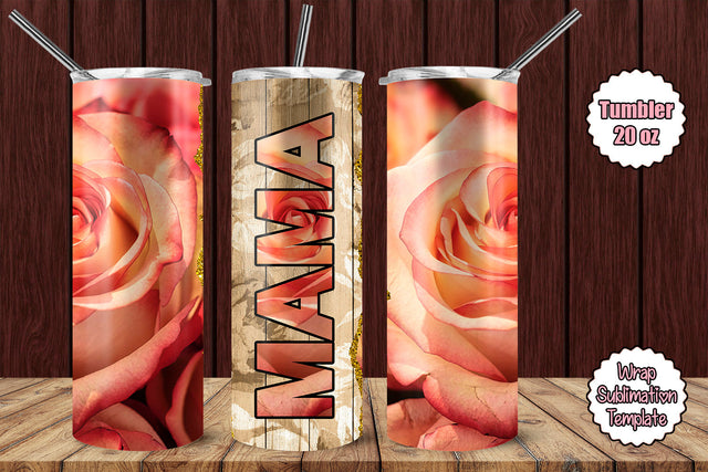 Tumbler Wrap Template 20oz Mama Roses Sublimation Design Subli Store 