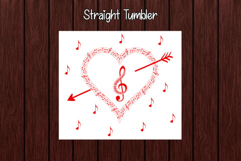 Tumbler Wrap Template 20oz Music Heart Sublimation Design Subli Store 