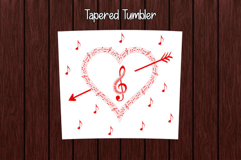 Tumbler Wrap Template 20oz Music Heart Sublimation Design Subli Store 
