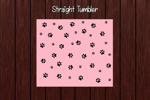 Tumbler Wrap Template 20oz Paws Black Sublimation Design Subli Store 