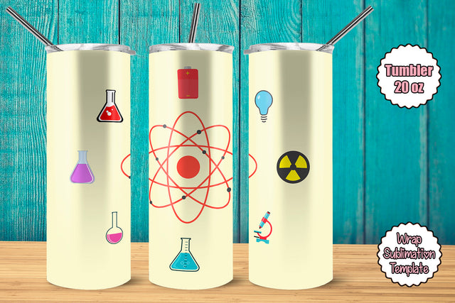 Tumbler Wrap Template 20oz Science Sublimation Design Subli Store 