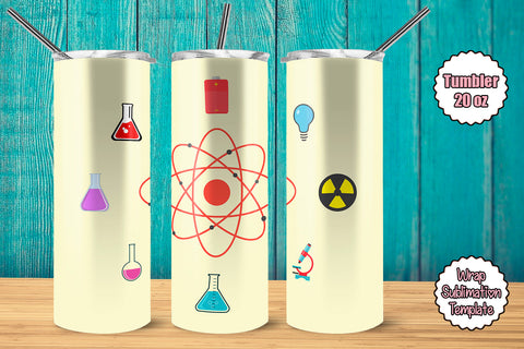 Tumbler Wrap Template 20oz Science Sublimation Design Subli Store 
