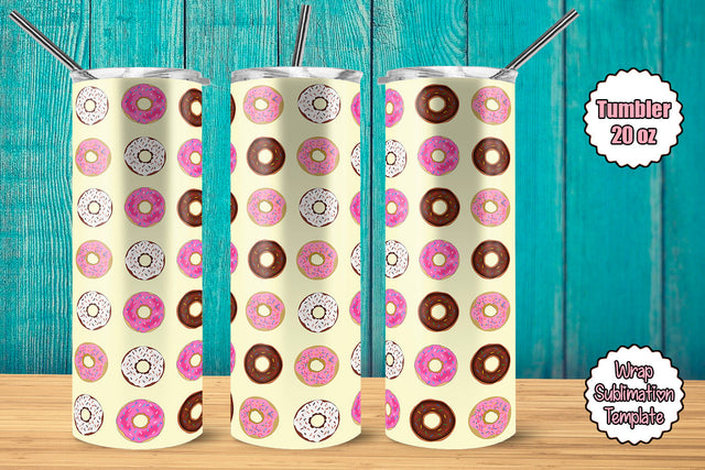 Tumbler Wrap Template 20oz Zig Zag Donuts Sublimation Design Subli Store 