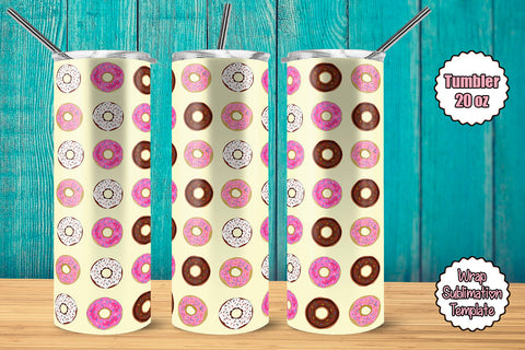 Tumbler Wrap Template 20oz Zig Zag Donuts Sublimation Design Subli Store 