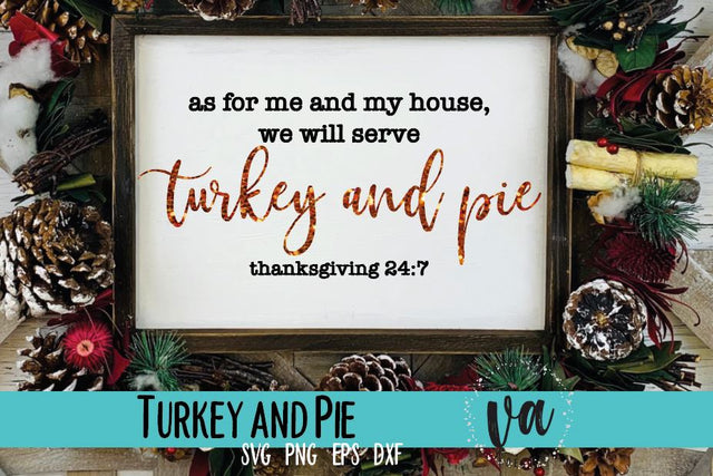 Turkey and Pie Thanksgiving SVG SVG V. Anderson Designs 
