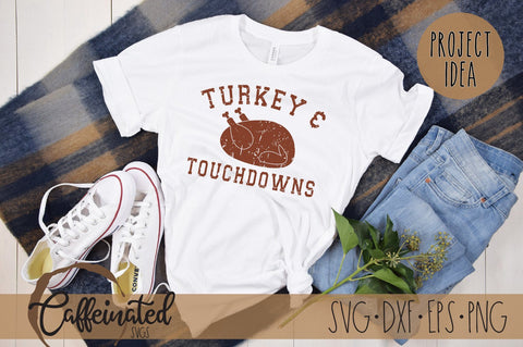 Turkey and Touchdowns svg, Grunge Turkey svg SVG Caffeinated SVGs 
