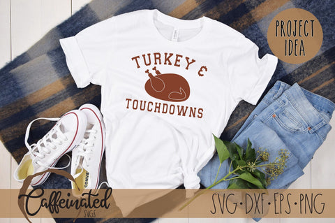 Turkey and Touchdowns svg, Turkey svg SVG Caffeinated SVGs 