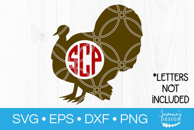 Turkey Circle Monogram SVG SVG SavanasDesign 