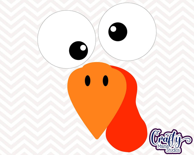 Turkey Face - Turkey - Funny Turkey - Thanksgiving Turkey SVG Crafty Mama Studios 
