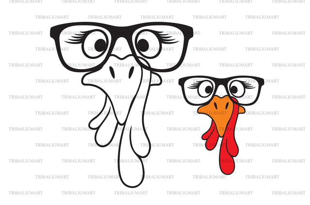 Turkey face with glasses SVG TribaliumArtSF 