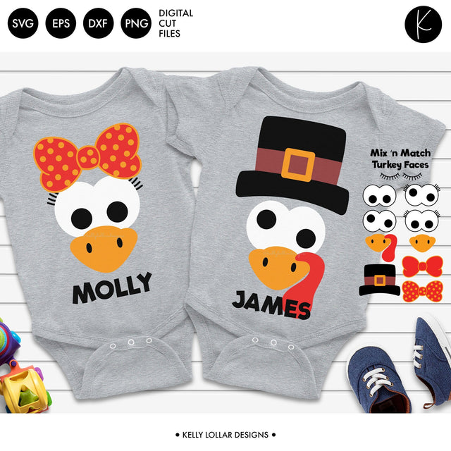 Turkey Faces Pack SVG Kelly Lollar Designs 