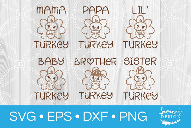 Turkey Family SVG SavanasDesign
