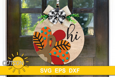 Turkey hi door hanger SVG - laser cut file | Cricut / Silhouette svg SVG CutsunSVG 