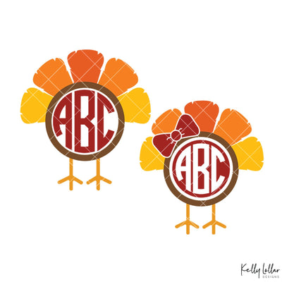 Turkey Monogram Frames SVG Kelly Lollar Designs 