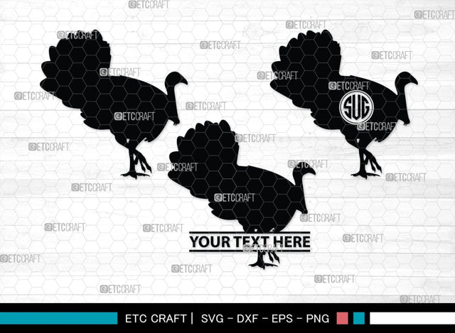 Turkey Monogram, Turkey Silhouette, Turkey SVG, Turkey Bird Svg, Christmas Turkey Svg, Fried Turkey Svg, Animal Svg, SB00329 SVG ETC Craft 