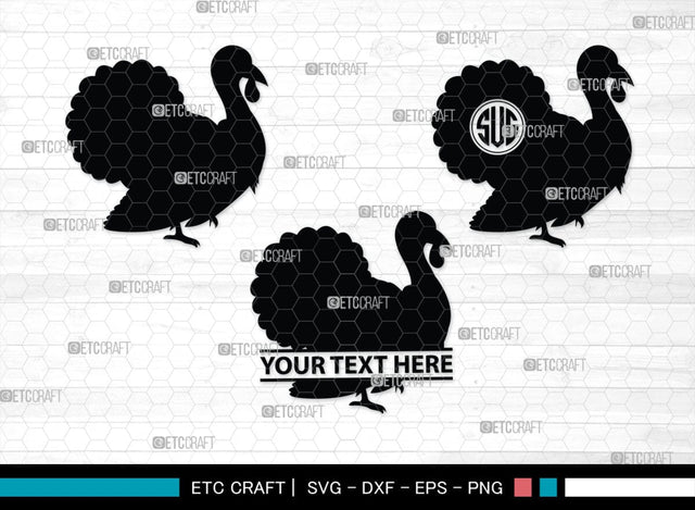 Turkey Monogram, Turkey Silhouette, Turkey SVG, Turkey Bird Svg, Christmas Turkey Svg, Fried Turkey Svg, Animal Svg, SB00329 SVG ETC Craft 