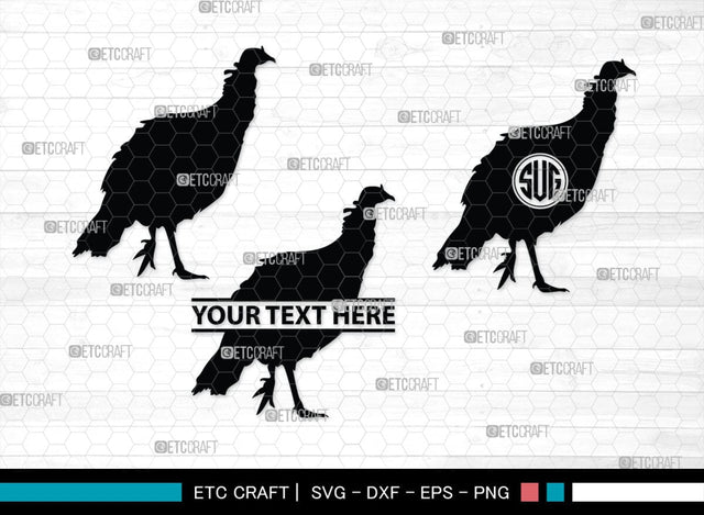 Turkey Monogram, Turkey Silhouette, Turkey SVG, Turkey Bird Svg, Christmas Turkey Svg, Fried Turkey Svg, Animal Svg, SB00329 SVG ETC Craft 