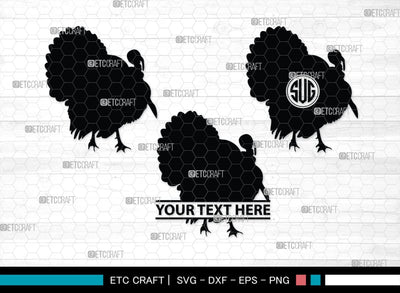 Turkey Monogram, Turkey Silhouette, Turkey SVG, Turkey Bird Svg, Christmas Turkey Svg, Fried Turkey Svg, Animal Svg, SB00329 SVG ETC Craft 