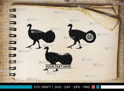 Turkey Monogram, Turkey Silhouette, Turkey SVG, Turkey Bird Svg, Christmas Turkey Svg, Fried Turkey Svg, Animal Svg, SB00329 SVG ETC Craft 