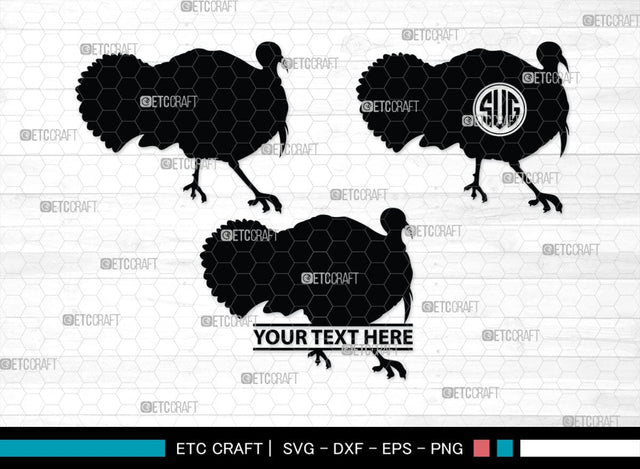 Turkey Monogram, Turkey Silhouette, Turkey SVG, Turkey Bird Svg, Christmas Turkey Svg, Fried Turkey Svg, Animal Svg, SB00329 SVG ETC Craft 