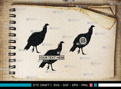 Turkey Monogram, Turkey Silhouette, Turkey SVG, Turkey Bird Svg, Christmas Turkey Svg, Fried Turkey Svg, Animal Svg, SB00329 SVG ETC Craft 