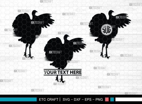 Turkey Monogram, Turkey Silhouette, Turkey SVG, Turkey Bird Svg, Christmas Turkey Svg, Fried Turkey Svg, Animal Svg, SB00329 SVG ETC Craft 