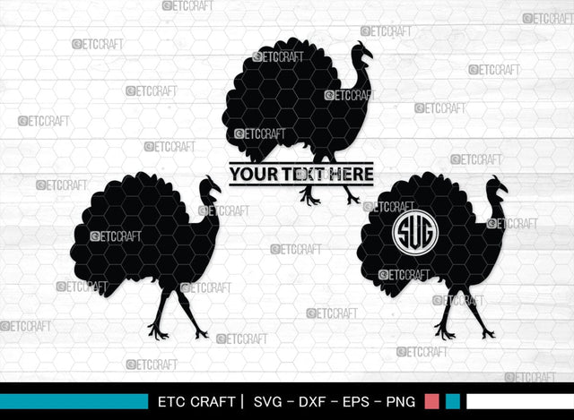 Turkey Monogram, Turkey Silhouette, Turkey SVG, Turkey Bird Svg, Christmas Turkey Svg, Fried Turkey Svg, Animal Svg, SB00329 SVG ETC Craft 