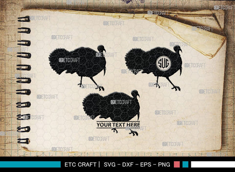 Turkey Monogram, Turkey Silhouette, Turkey SVG, Turkey Bird Svg, Christmas Turkey Svg, Fried Turkey Svg, Animal Svg, SB00329 SVG ETC Craft 
