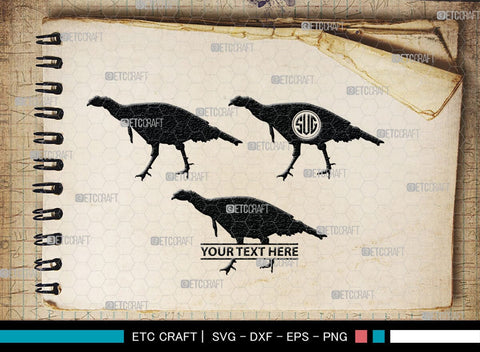 Turkey Monogram, Turkey Silhouette, Turkey SVG, Turkey Bird Svg, Christmas Turkey Svg, Fried Turkey Svg, Animal Svg, SB00329 SVG ETC Craft 