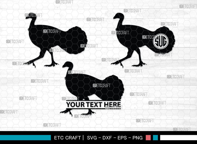 Turkey Monogram, Turkey Silhouette, Turkey SVG, Turkey Bird Svg, Christmas Turkey Svg, Fried Turkey Svg, Animal Svg, SB00329 SVG ETC Craft 