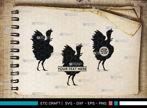 Turkey Monogram, Turkey Silhouette, Turkey SVG, Turkey Bird Svg, Christmas Turkey Svg, Fried Turkey Svg, Animal Svg, SB00329 SVG ETC Craft 
