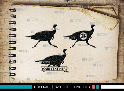 Turkey Monogram, Turkey Silhouette, Turkey SVG, Turkey Bird Svg, Christmas Turkey Svg, Fried Turkey Svg, Animal Svg, SB00329 SVG ETC Craft 