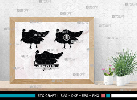 Turkey Monogram, Turkey Silhouette, Turkey SVG, Turkey Bird Svg, Christmas Turkey Svg, Fried Turkey Svg, Animal Svg, SB00329 SVG ETC Craft 