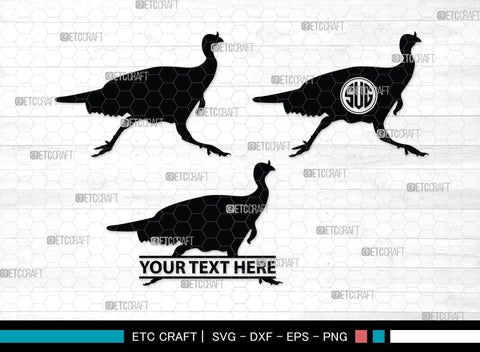Turkey Monogram, Turkey Silhouette, Turkey SVG, Turkey Bird Svg, Christmas Turkey Svg, Fried Turkey Svg, Animal Svg, SB00329 SVG ETC Craft 