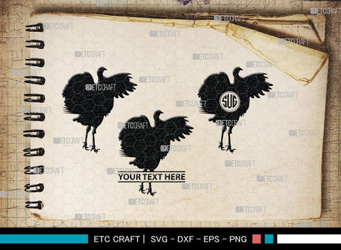 Turkey Monogram, Turkey Silhouette, Turkey SVG, Turkey Bird Svg, Christmas Turkey Svg, Fried Turkey Svg, Animal Svg, SB00329 SVG ETC Craft 